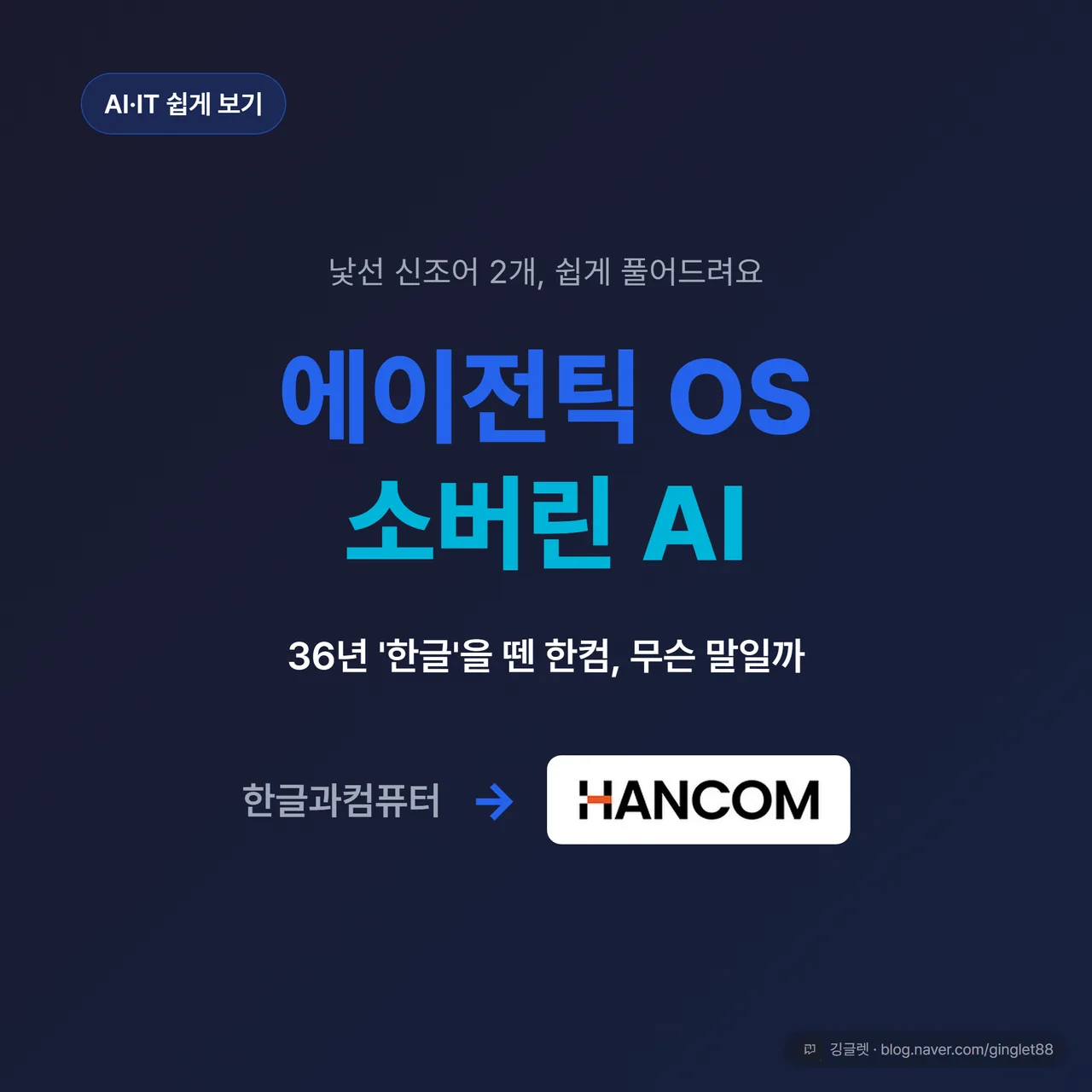 에이전틱 OS·소버린 AI - 36년 ’한글’을 뗀 한컴, 무슨 말일까