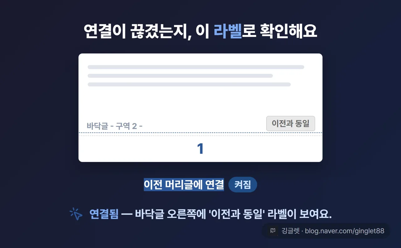 이전과 동일 라벨이 버튼을 끄자 사라지는 before after 애니메이션