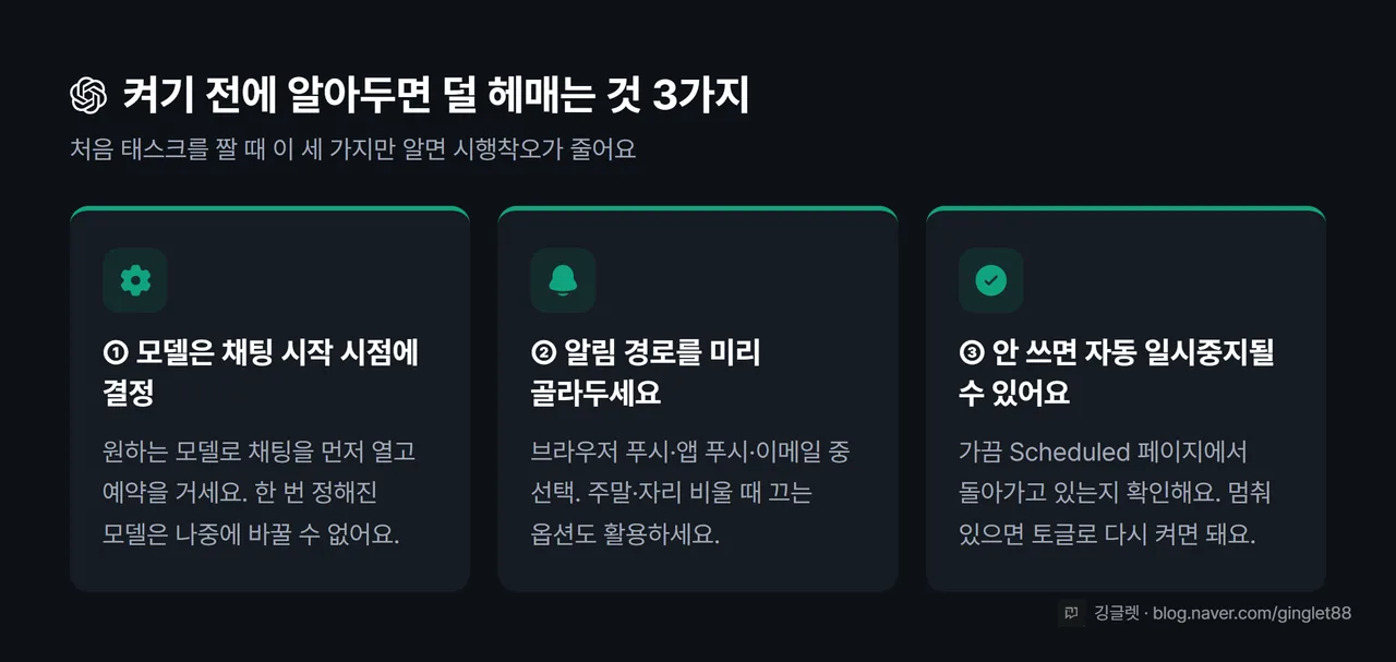 챗GPT 태스크 켜기 전 체크 3가지