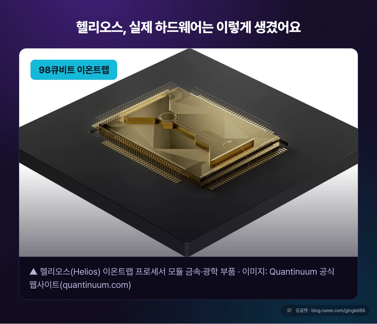 퀀티넘 헬리오스 양자컴 하드웨어 실물컷 - 98큐비트 이온트랩 프로세서 모듈