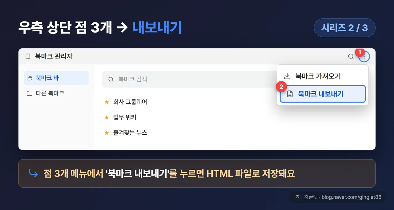 북마크 관리자 화면 목업 (시리즈 2/3)