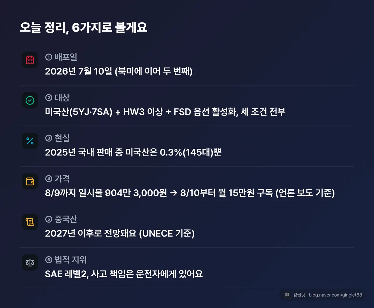 글 전체 요약 정리표 - 배포일·대상·현실·가격·중국산·법적 지위 6가지 정리
