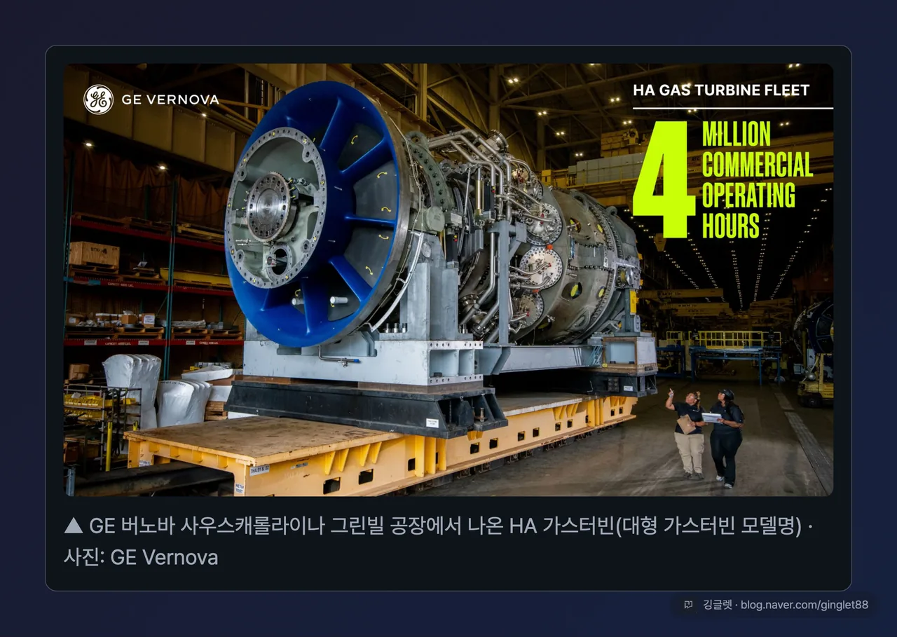 GE Vernova 공식 뉴스룸의 HA 가스터빈 실물컷 · 사진: GE Vernova